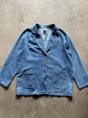 Blair - Vintage - Blazer Light Blue Denim Jacket - Women - Size L